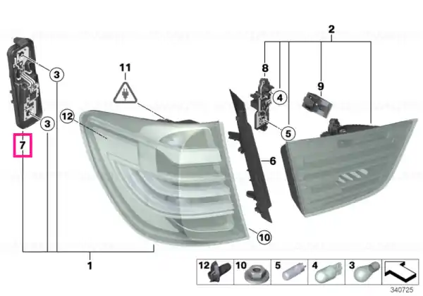 Suport becuri lampa stop dreapta, pe aripa spate - BMW X3 F25 Nu rata