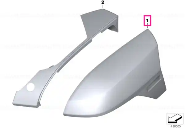 Garnitură capac carcasă gri deschis stânga LIGHT-GREY - BMW Motorrad Calitate înaltă
