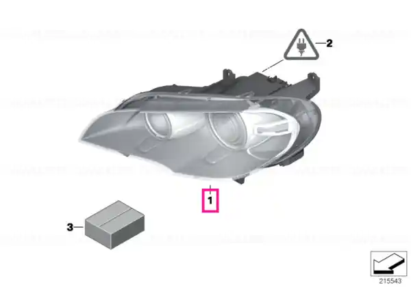 Bi-xenon headlight, right - BMW Calitate înaltă