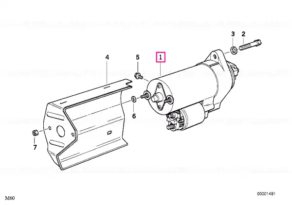 Bestseller Exchange starter motor 1,7 KW - BMW