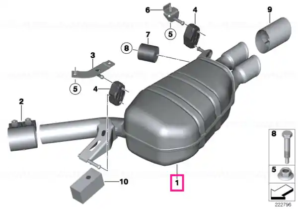 Rear silencer - BMW Cel mai bun preț