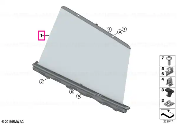 Right rear door sun blind - BMW Cel mai bun preț