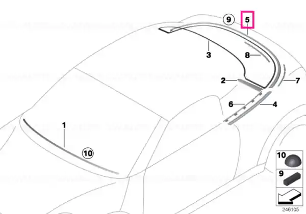 Cel mai bun preț Bandă ornament geam spate CHROM - BMW - Mini