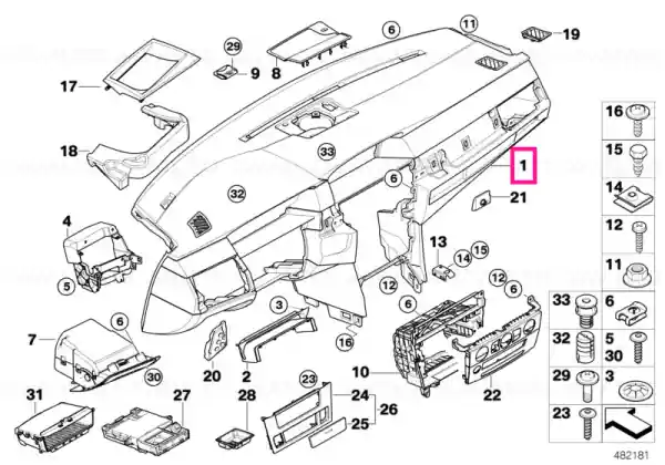 Panou ornament tablou bord SCHWARZ - BMW Cumpără acum