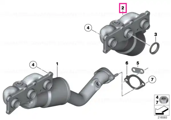 RP-exhaust manifold with catalytic conv. ZYL. 4-6 - BMW Comandă acum