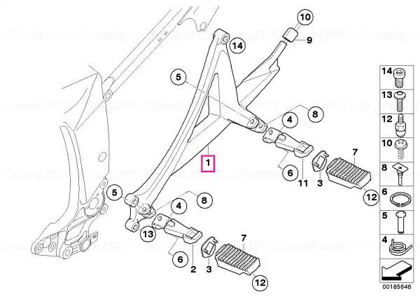 Doar azi Footrest plate, left - BMW Motorrad