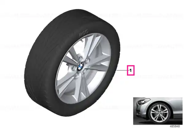Cumpără online Set roți complete de vară - Double Spoke 385 cu anvelopa Continental Sport Contact 5 SSR - 225/40R18 88Y FA / 245/35R18 88Y RA - BMW Seria 1/2 F20/F21/F22/F23