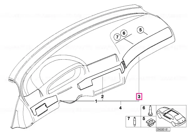Decorative strip, alum., I-panel, left ALU SÄULEN - BMW Reducere