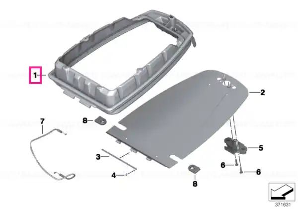 Bottom part of radio telephone box SCHWARZ - BMW Motorrad Reducere de preț