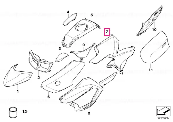 Nu rata Panou trim lateral spate stânga - BMW Motorrad