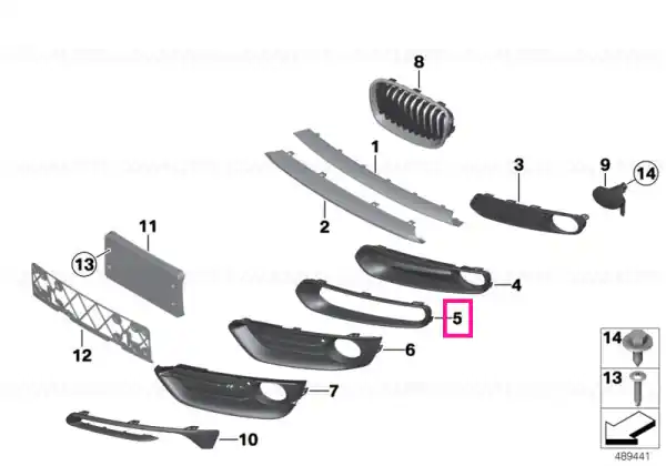 Chilipir Air inlet finisher, left URBAN - BMW