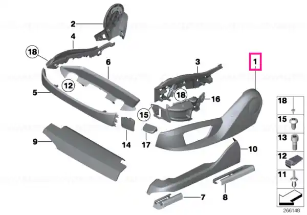 Tapetare scaun exterior dreapta SCHWARZ - BMW Discount