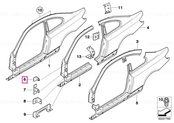 Plată sigură Suport panou lateral sus - BMW