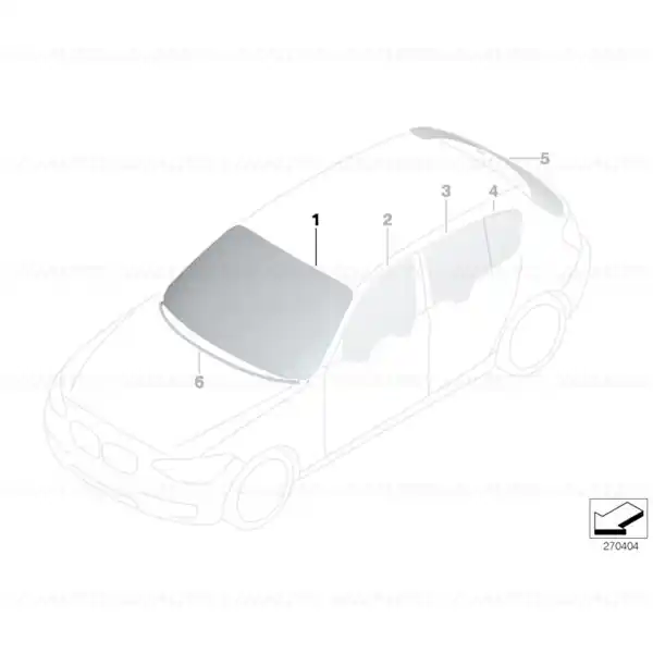 Parbriz tenta verde BMW Seria 1 F20, F21 Retur ușor