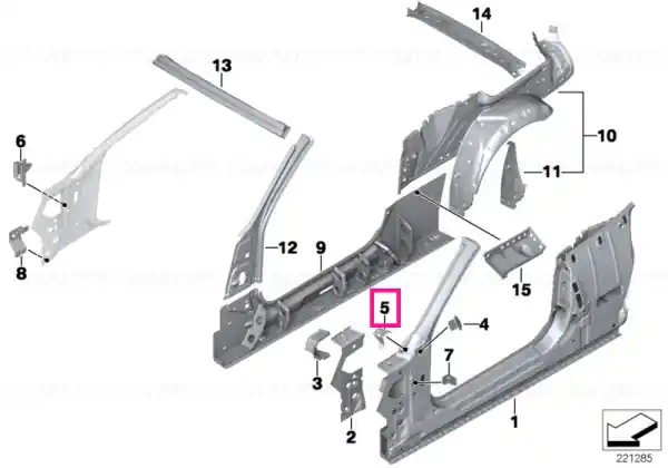 Suport panou lateral sus stânga - BMW Reducere extra