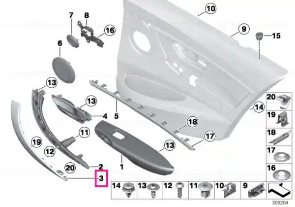 Ornament mâner tracțiune aluminiu HEXAGON - BMW Ofertă limitată
