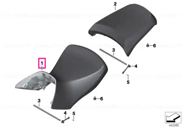 Seat, black/rallyegrau, front - BMW Motorrad Ofertă specială