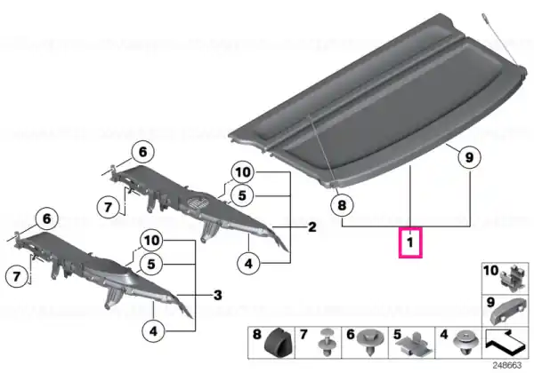 Cumpărături sigure Rear window shelf SAVANNABEIGE - BMW