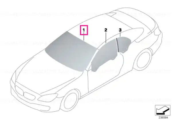 Green windshield, grey schade band IR/HUD - BMW Bestseller