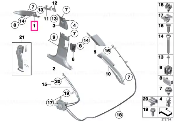 Capac coloana A dreapta OYSTER - BMW Transport gratuit