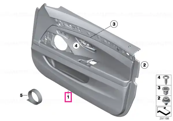 Door lining leather front right OYSTER - BMW Retur ușor