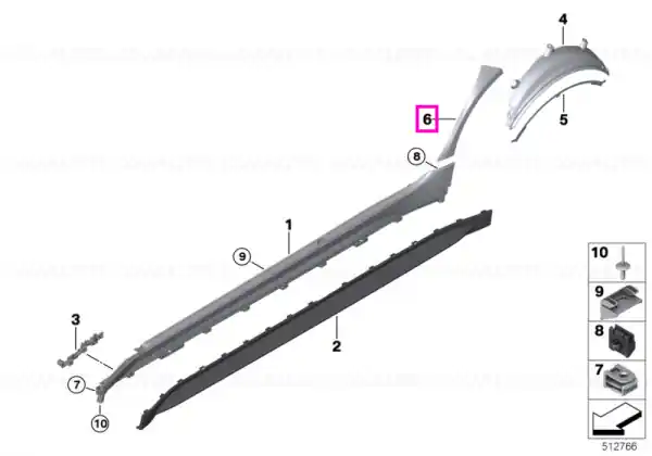 Protectie anti-pietris, aripa stanga, spate - BMW Seria 3 G80 G81 M3 Retur ușor