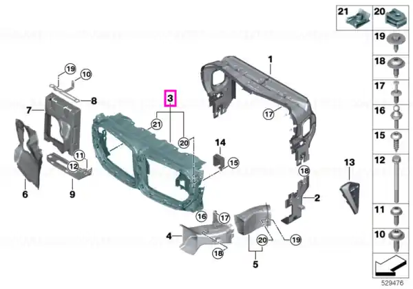 Canal aer frontal superior - BMW X5 F95 M, X6 G06 F96 M Reducere specială