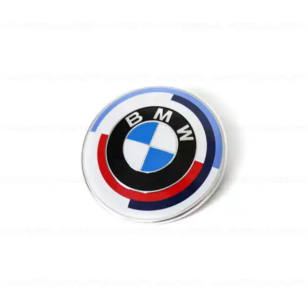 Emblema BMW M 50 ani - BMW Seria 2 G42, X3 G01 M F97, X5 G05 M F95, X6 G06 M F96, X7 G07 , Z4 G29 - 82mm Plată sigură