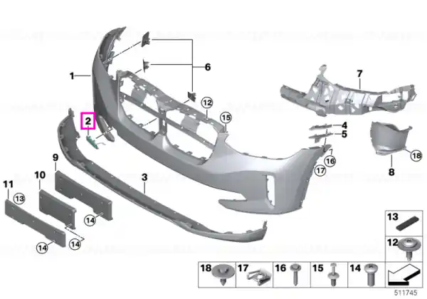 Retur gratuit Capac primerizat orificiu carlig remorcare - BMW iX3 G08 BEV (iX3, tip motor HA0)
