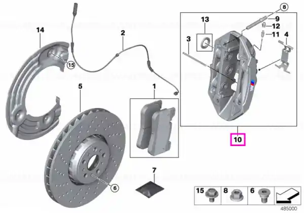 Vezi acum Ansamblu etrier, punte fata, dreapta - BMW Seria 3 G80M3 G81M3, Seria 4 G82M4 G83M4