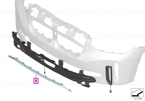 Bagheta ornamentala cromata, bara protectie fata - BMW iX3 G08 BEV (iX3, tip motor HA0) Retur gratuit