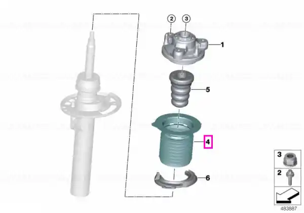 Cumpără acum Protectie superioara tija piston amortizor suspensie, punte fata - BMW X3 M F97, X4 M F98