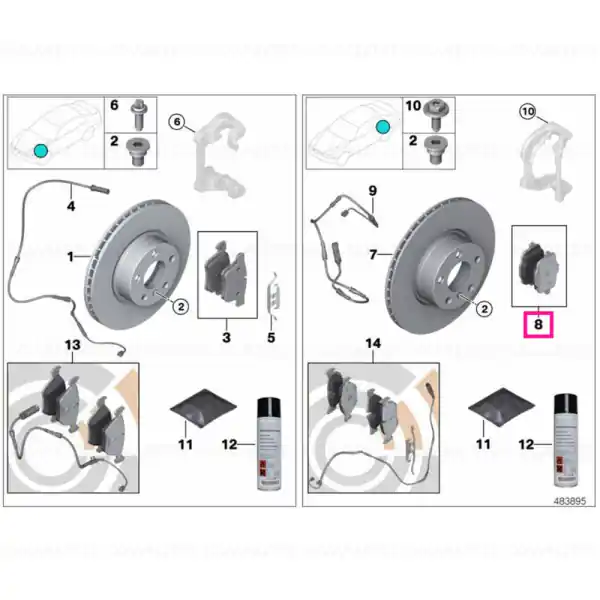 Set placute frana, punte spate - BMW Seria 5 F10 F11 F18, i8 I12 I15, X3 F25, X4 F26, Z4 E89 Comandă acum