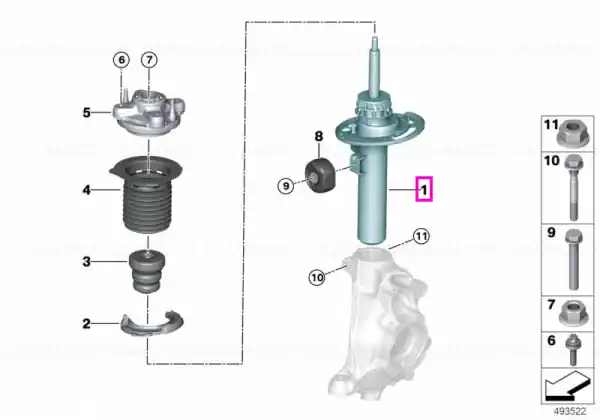 Amortizor suspensie, punte fata, stanga - BMW Seria 2 G42 - cu 0704 (M Sports suspension) Disponibil imediat