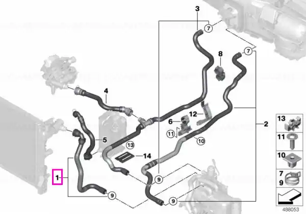 Chilipir Conducta alimentare lichid racire - BMW Seria 5 G30 G31, Seria 6 G32, Seria 7 G11 G12