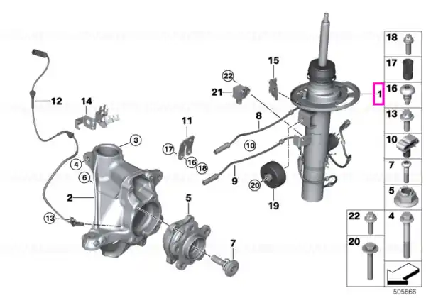 Amortizor suspensie, punte fata, stanga, VDC - BMW X3 G01 Cumpără acum