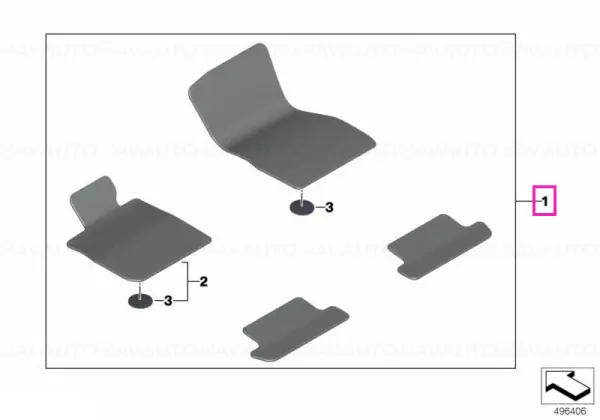 Set covorase fata/spate, Velur, Albastru/Negru (NightBlue/Black) - BMW Seria 8 G16 Gran Coupe Nu rata