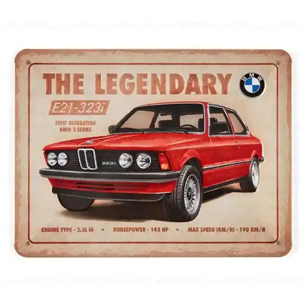 Super ofertă Placuta metalica BMW "Legendarul E-21" (rosie, 15x20) - BMW