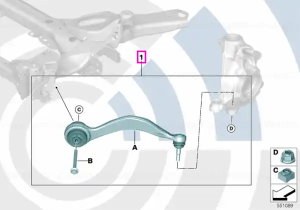 Disponibil imediat Set reparatie brat suspensie roata cu bucsa, punte fata, dreapta, Kit Value Parts - BMW Seria 3 G20 G21, Seria 4 G22 G23