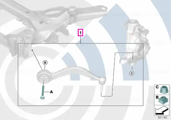 Ofertă Set elemente montaj suspensie, punte fata, Kit Value Parts - BMW Seria 3 G20 G21 G28, Seria 4 G22 G23 G26, i3L G28, i4 G26